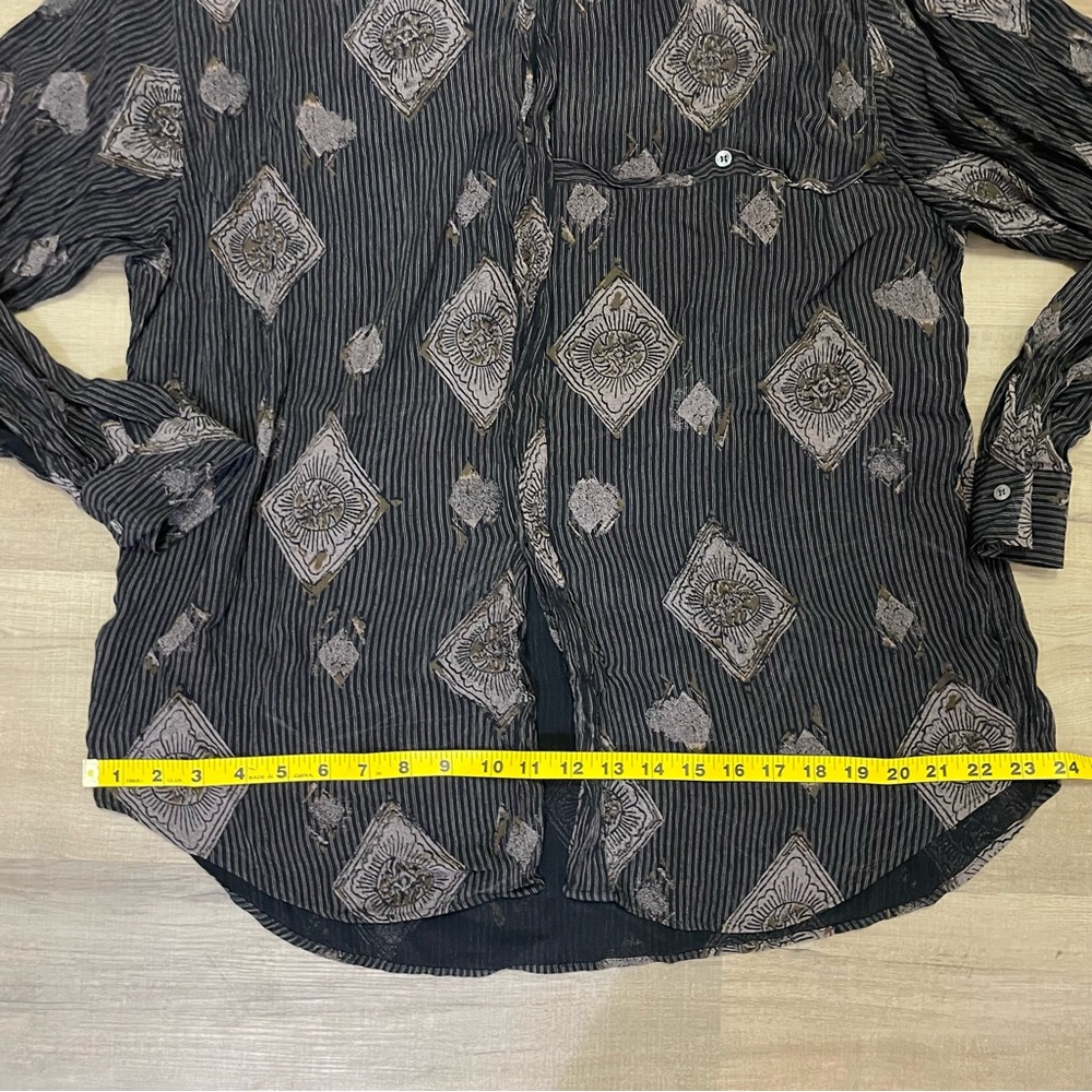 Y2K Pal Zileri patterned silky dress shirt - Picture 9 of 12